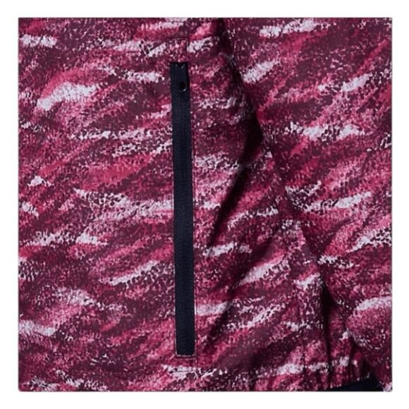 Asics Packable Windbreaker Jacket Purple Deep Mars Print L - Picture 8 of 13